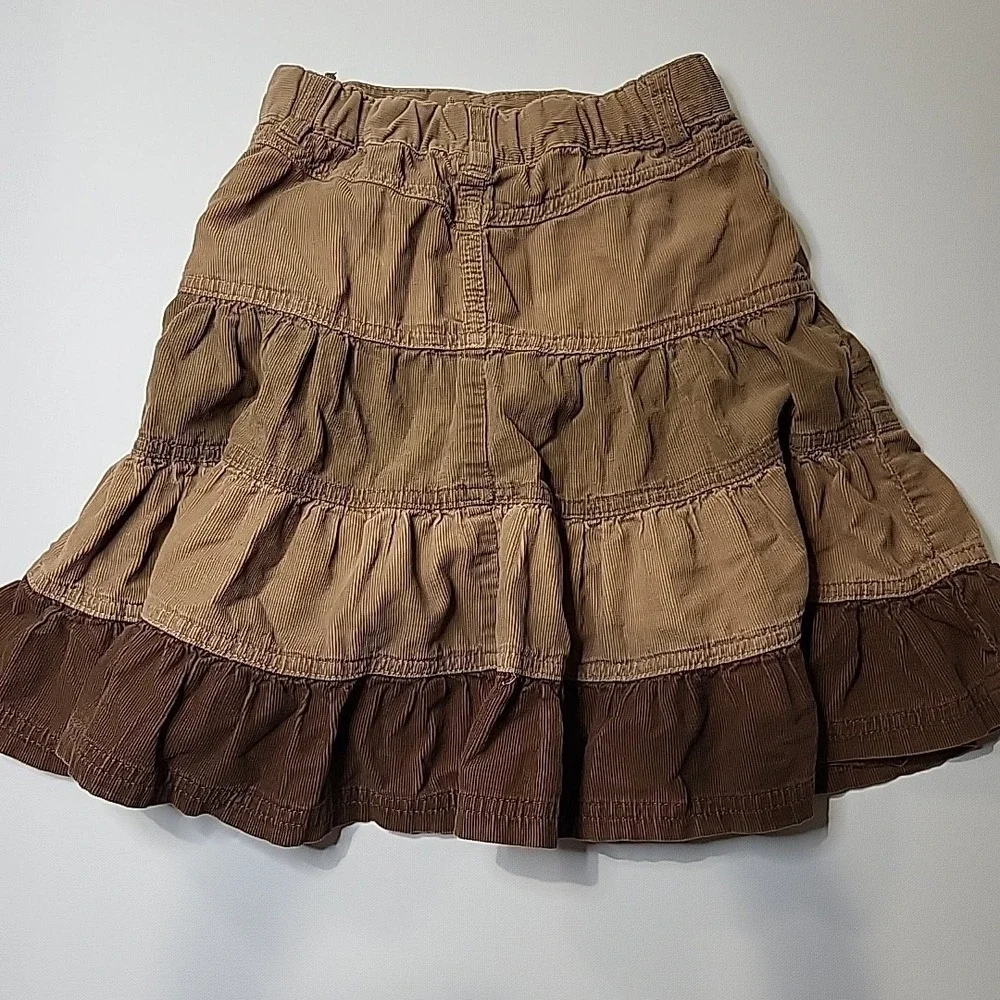 THE CHILDRENS PLACE  Girls Boho‎ Corduroy Ruffled Skirt Size 6  Layered Twirl